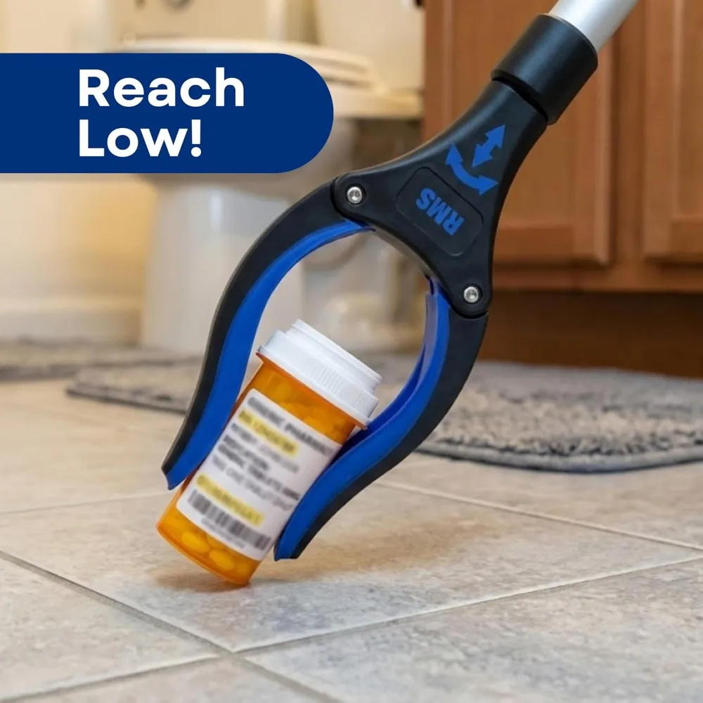 34" Extra Long Reacher Grabber – Foldable Rotating Jaw Reaching Aid - size and dimensions