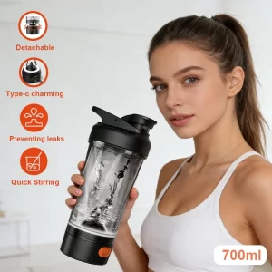 Electric Protein Shaker Bottle 700ml – USB-C Rechargeable Self-Stirring Mixer
