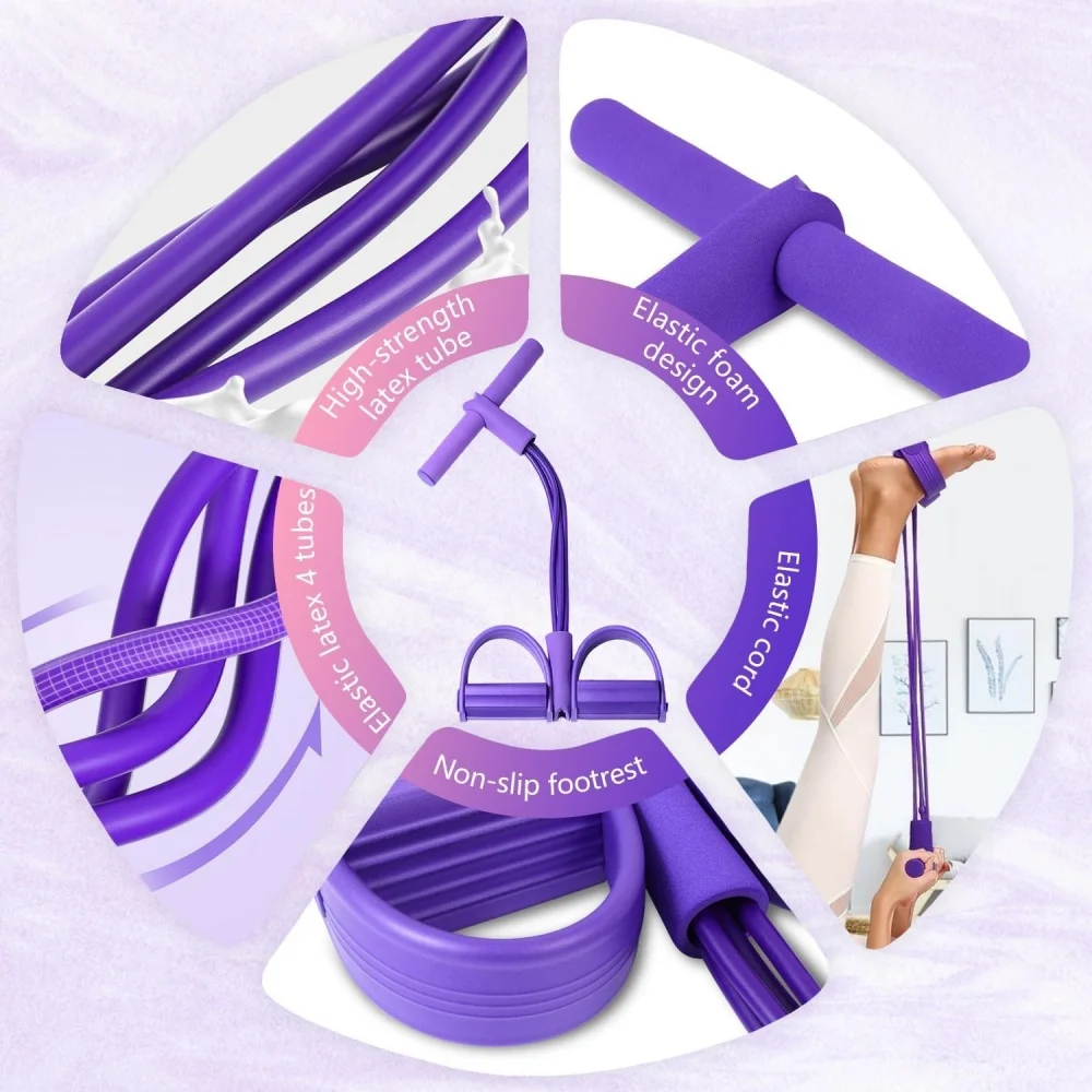 21-Piece Resistance Band Set with Foot Pedal & Ankle Straps – Home Gym Kit - size and dimensions