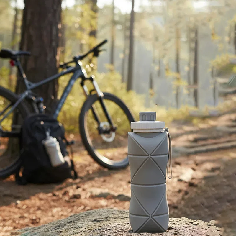 Collapsible Silicone Water Bottle – Foldable Flask for Hiking & Travel - color options