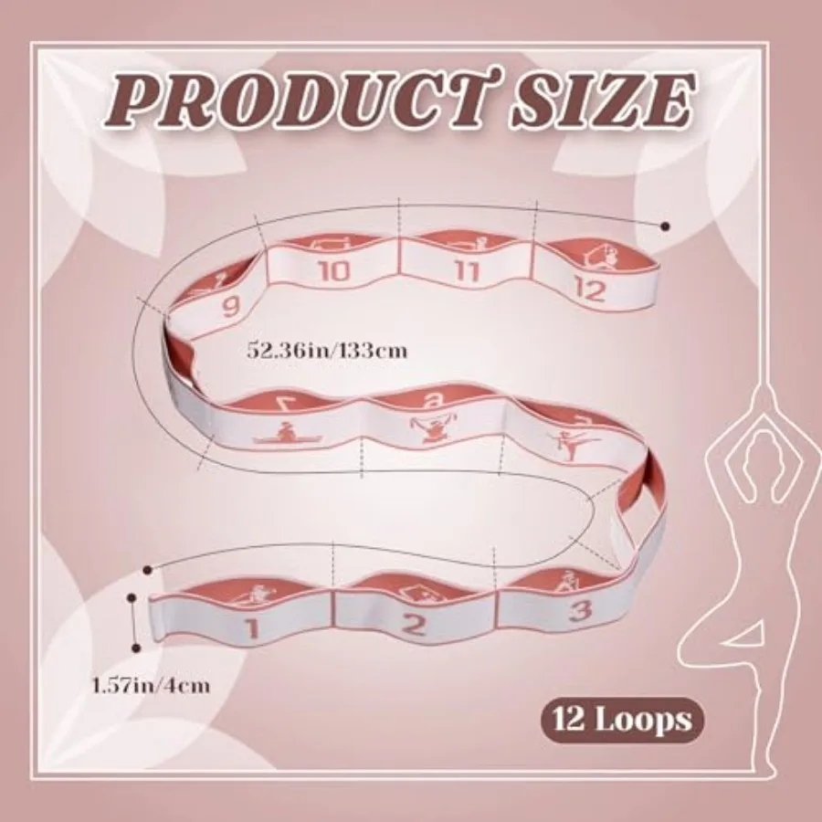 12-Loop Elastic Yoga Strap – Stretching Band for Flexibility - close-up detail