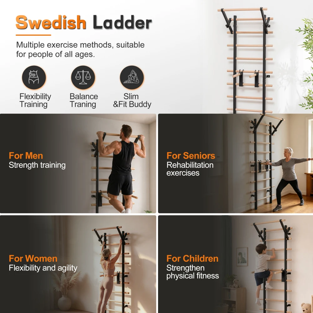 Ye Wall Mount Swedish Ladder for Home Gym Training Stall Bar - packaging