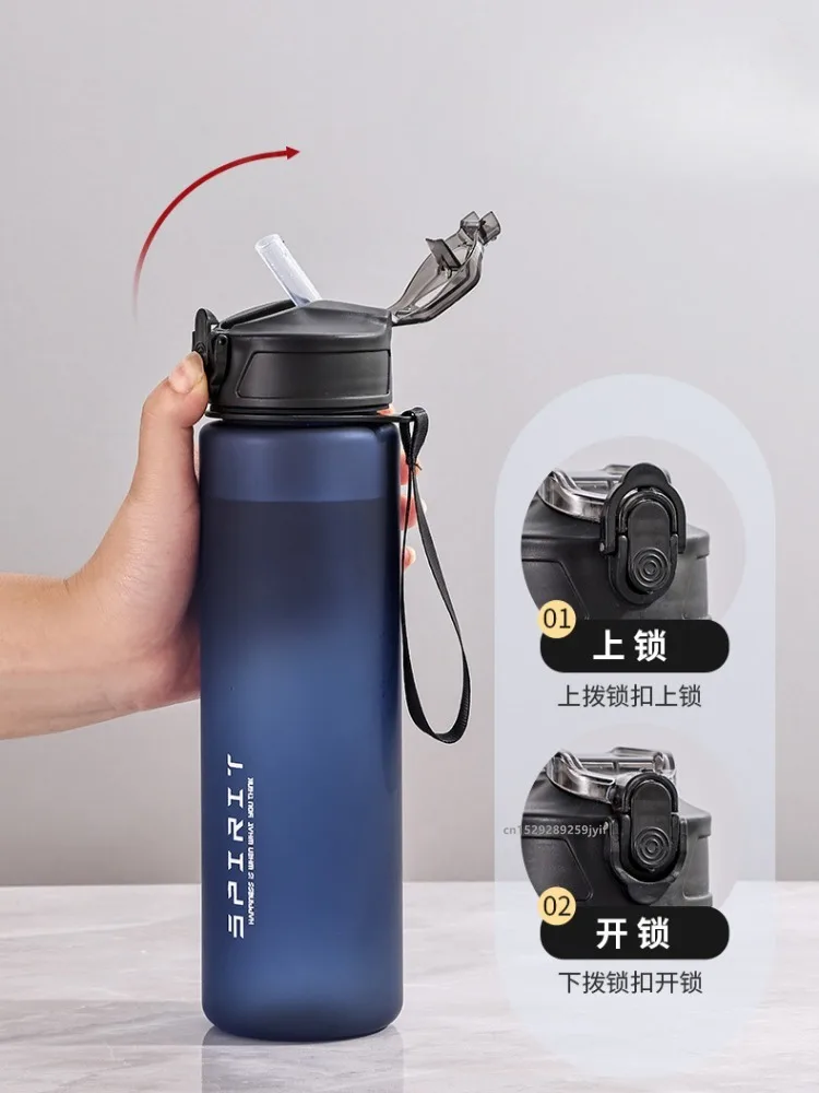 Motivational Water Bottle 750ml – Time Marker, Straw, Leak-Proof - size and dimensions