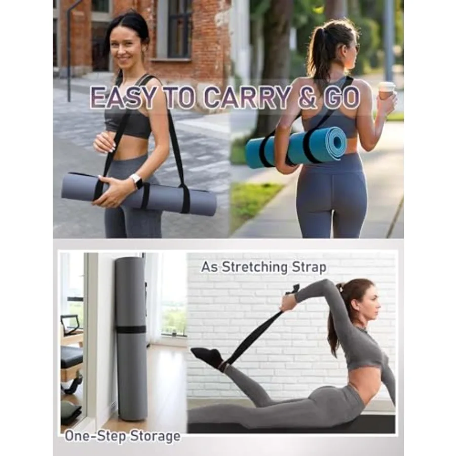 Yoga Mat Carrier Strap Adjustable Thick and Wide for Carrying or - close-up detail