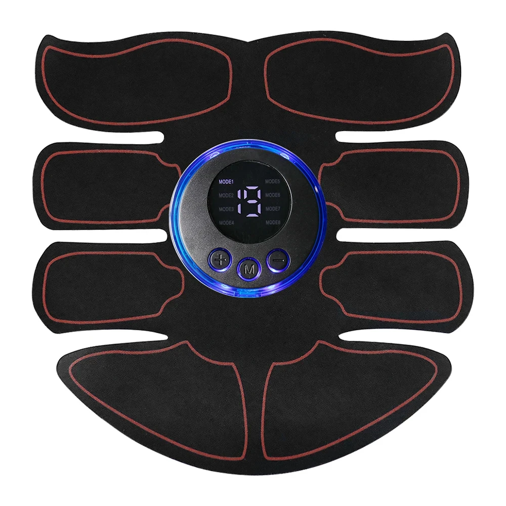 Portable EMS Abs Trainer – ABS Muscle Stimulator Fitness Belt - in use