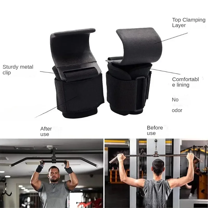 Weight Lifting Hooks – Non-Slip Padded Deadlift & Pull-Up Grip Straps - alternate view