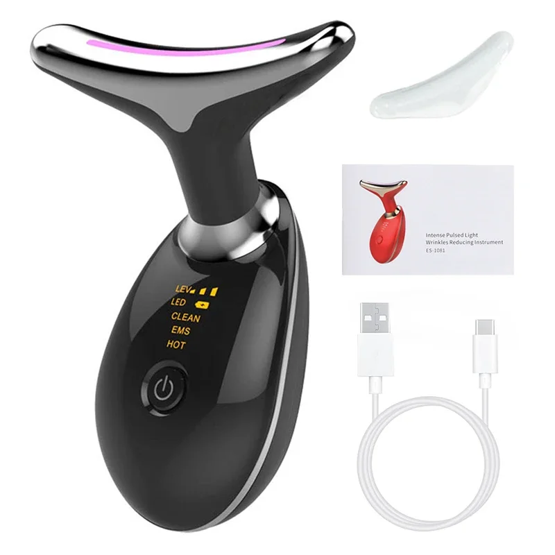 LED Face & Neck Massager – 7-Colour Light Therapy & Vibration Skincare Device - side view