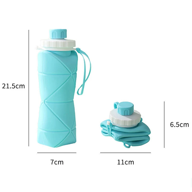 Collapsible Silicone Water Bottle – Foldable Flask for Hiking & Travel - close-up detail