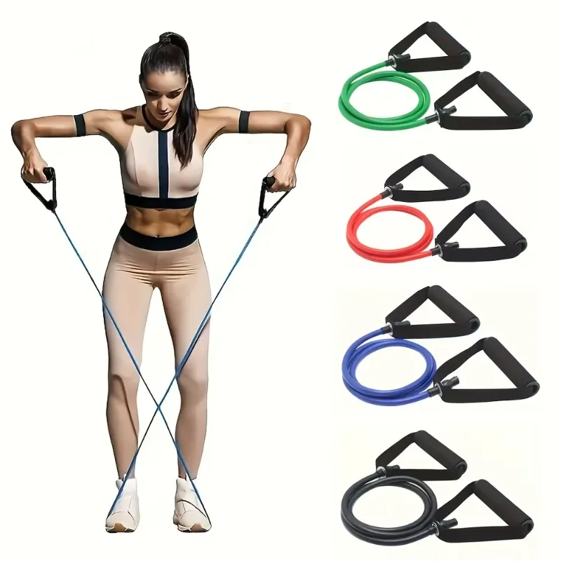 Resistance Bands Set – 4 Levels with Handles, Door Anchor & Carry Bag - close-up detail