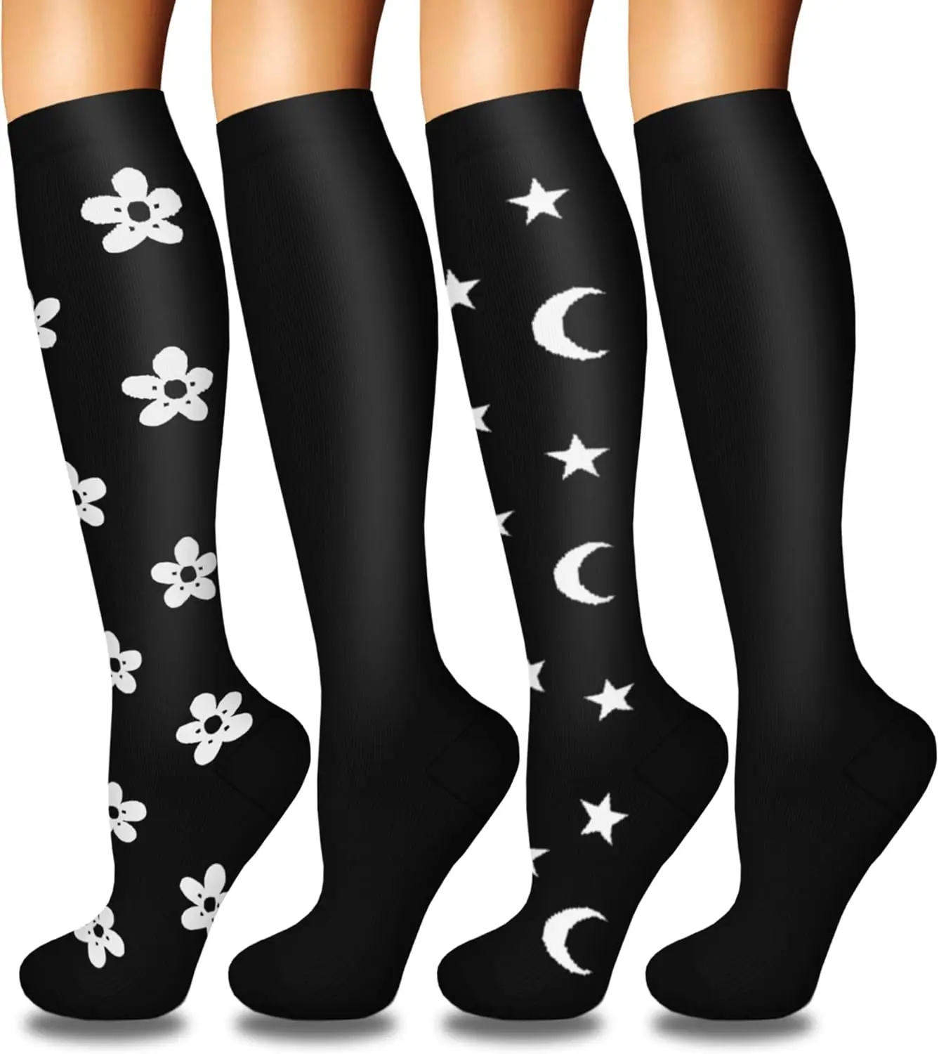 Women's Compression Socks, 4 Pairs – Graduated Support for Nursing & Running - view 13