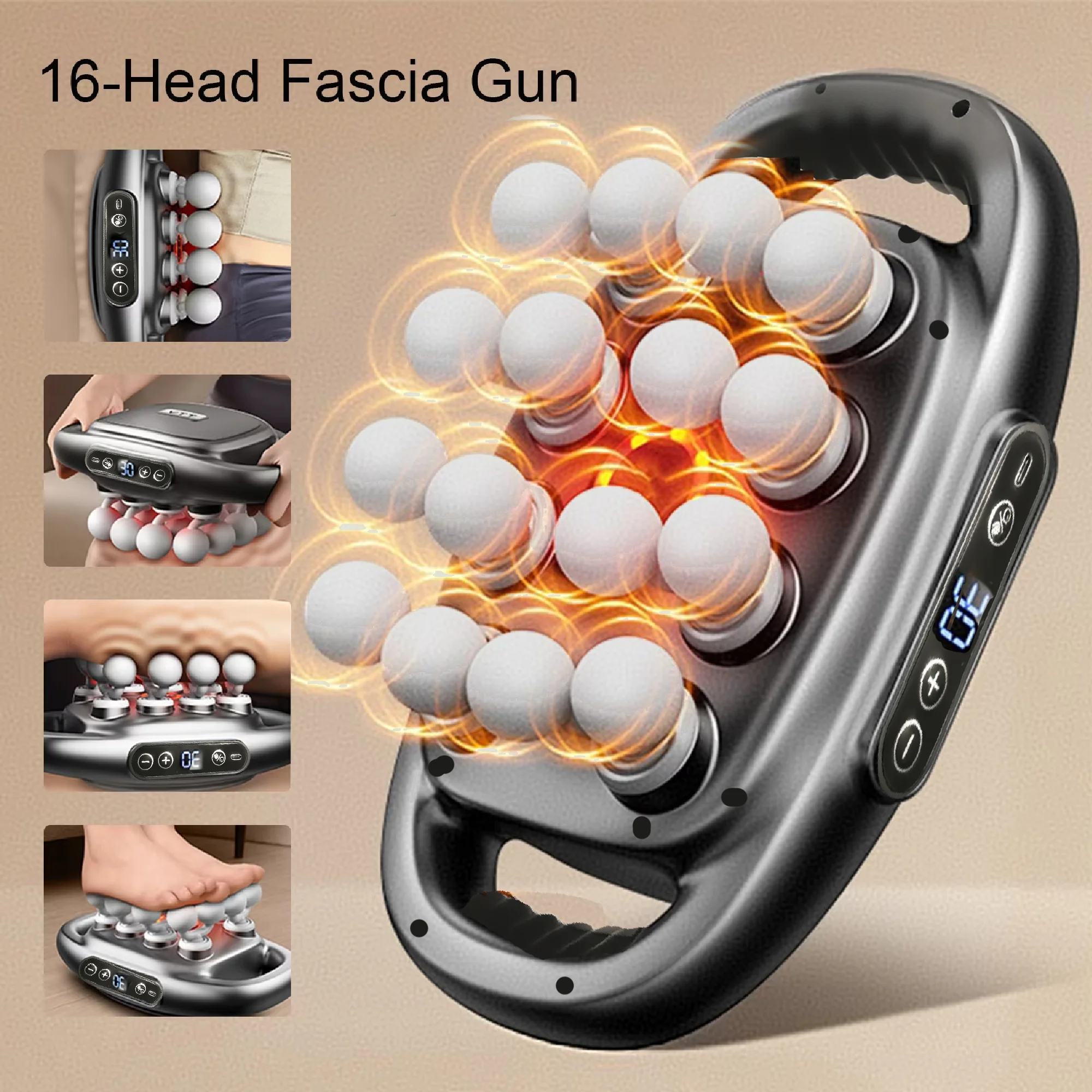 16-Head Electric Kneading Body Massager – Back, Shoulders, Legs & Feet