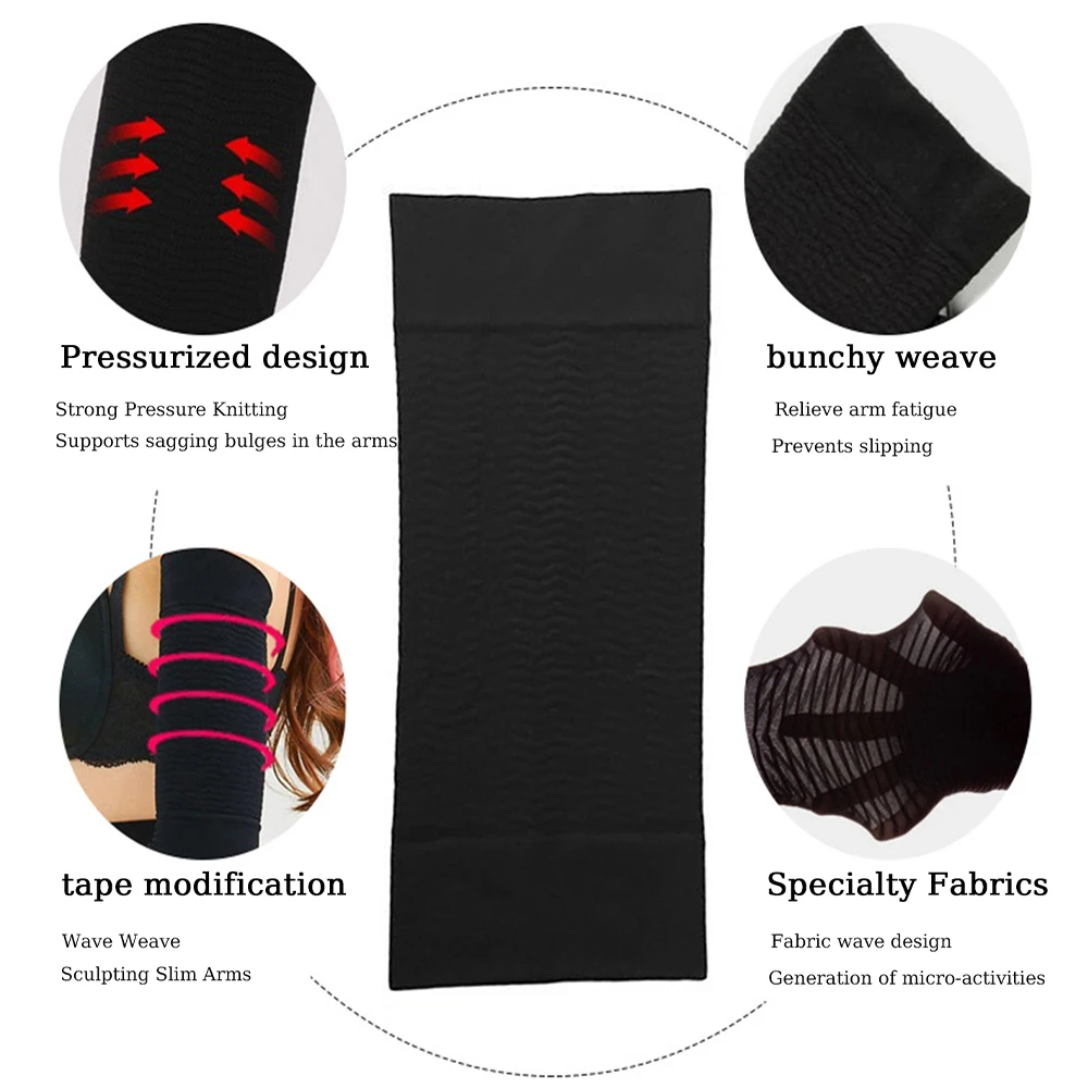 Compression Arm Sleeves – Knitted Elastic Support for Arms & Elbows - close-up detail