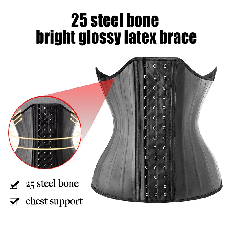25 Steel Bone Latex Waist Trainer Corset – Firm Control Shapewear for Women - alternate view