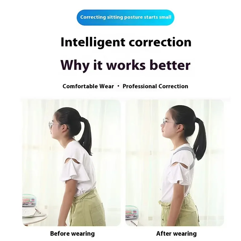 Smart Posture Corrector – Vibrating Back Brace with Rechargeable Reminder - in use