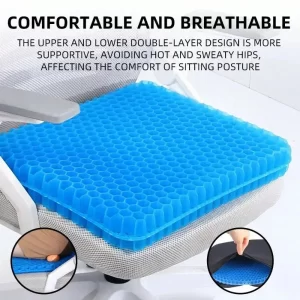 Gel Seat Cushion – Honeycomb Breathable Tailbone & Pressure Relief Pad