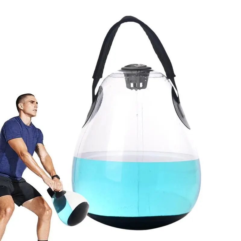 Fitness Inflatable Water Kettlebell Weighted Aqua Ball Workout Lifting Kettle Deep - close-up detail
