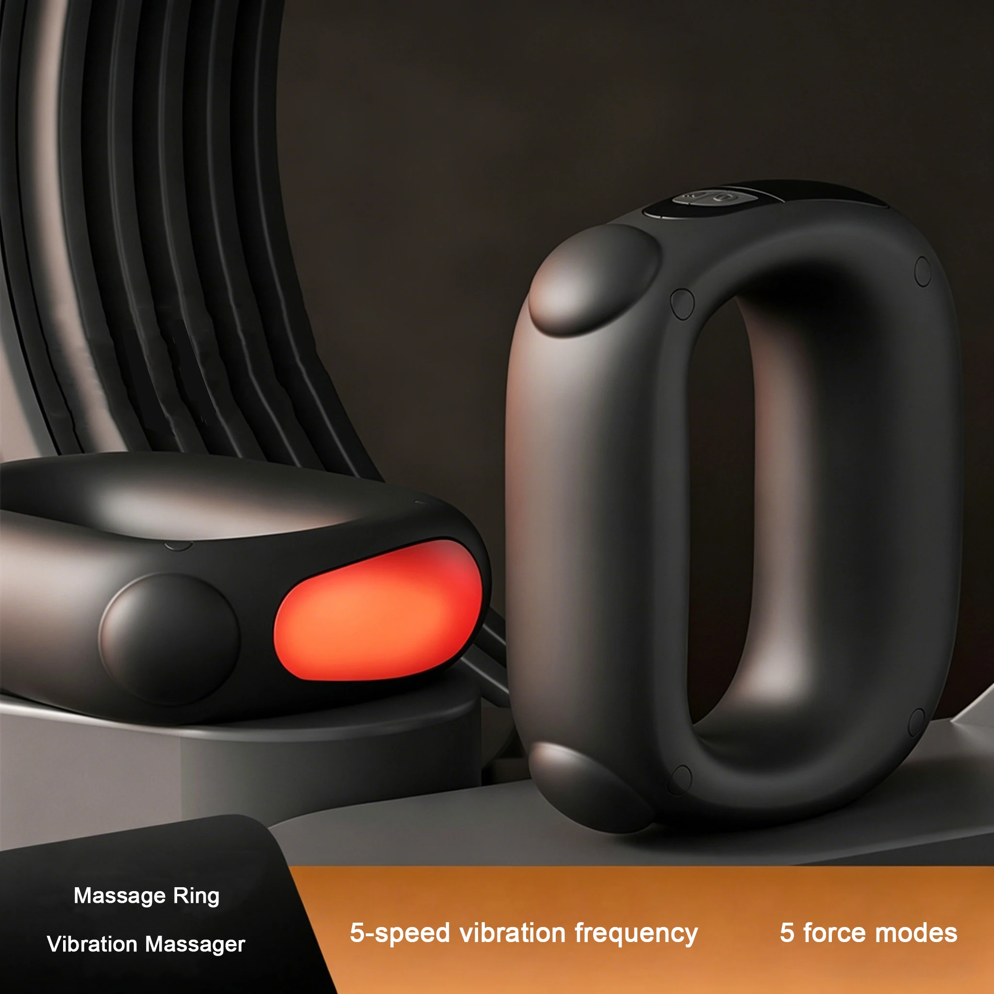 Vibrating Massage Ring with Heat & EMS – Handheld Neck & Shoulder Massager - in use