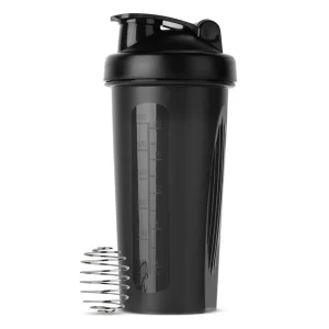 Protein Shaker Bottle 600ml – Leak-Proof with Wire Whisk Ball