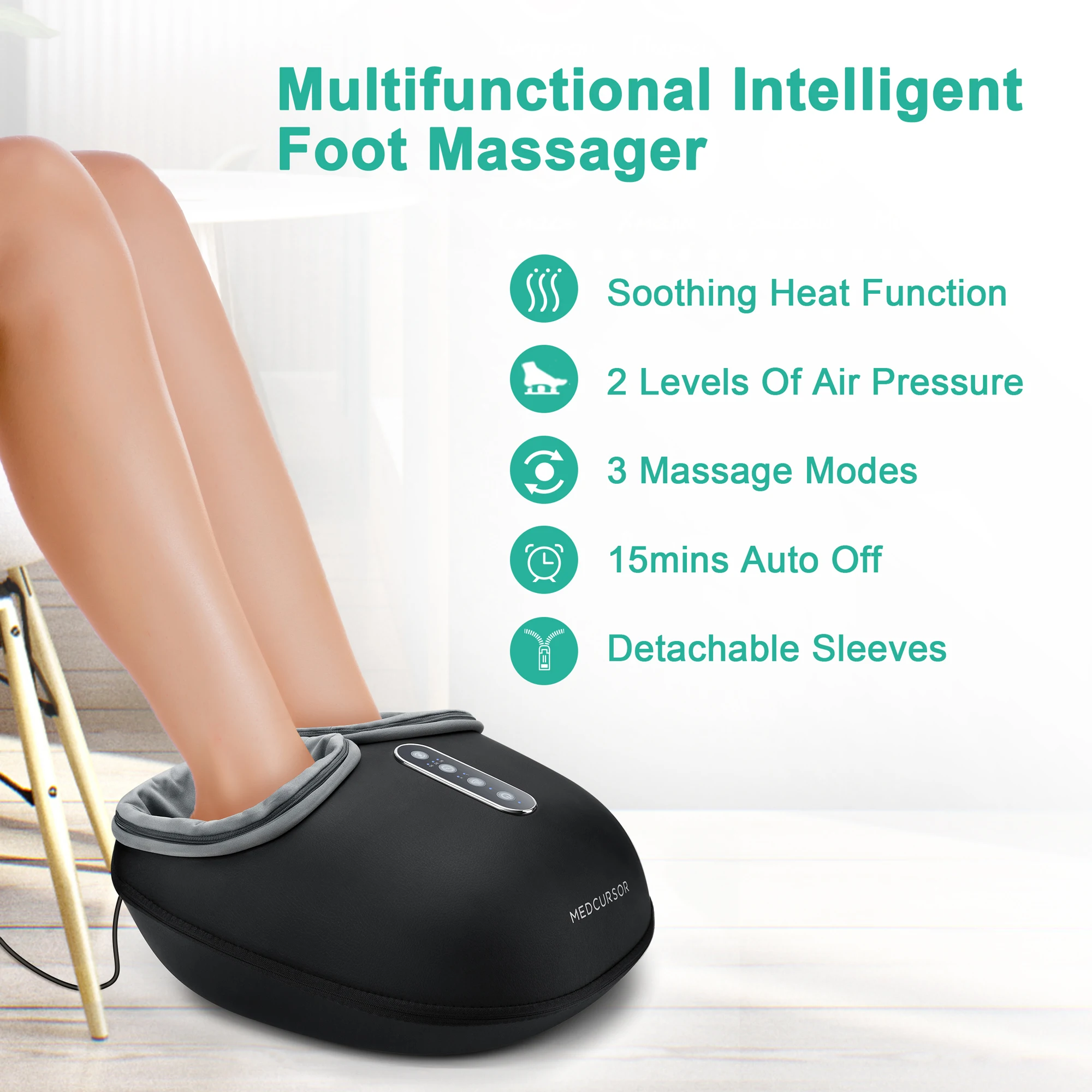 Shiatsu Foot Massager with Heat – Kneading Roller Machine for Tired & Aching Feet - color options