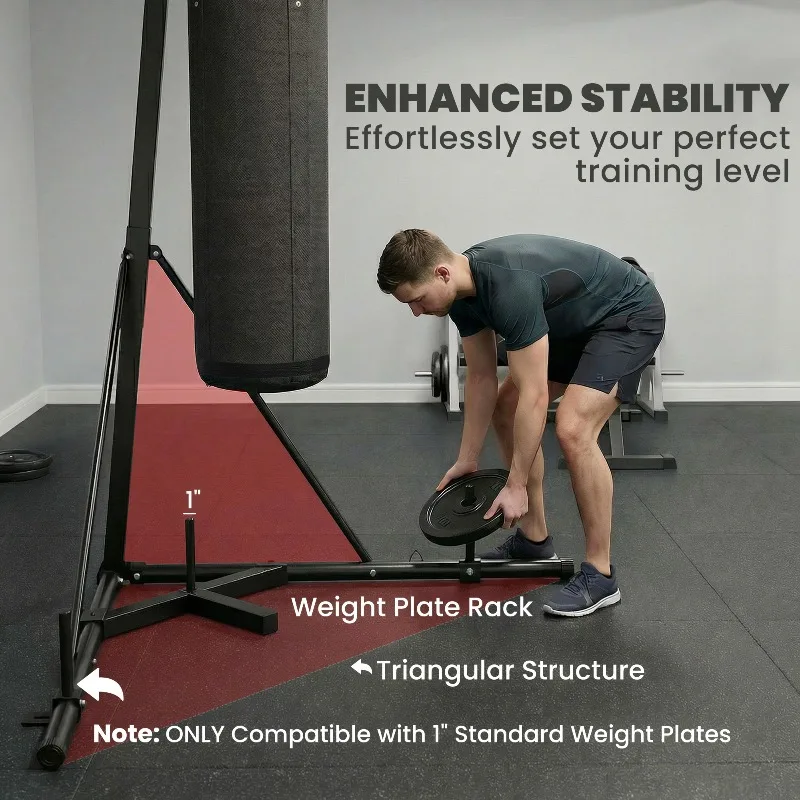Freestanding Punching Bag Stand – Adjustable Heavy-Duty Steel Boxing Frame - color options