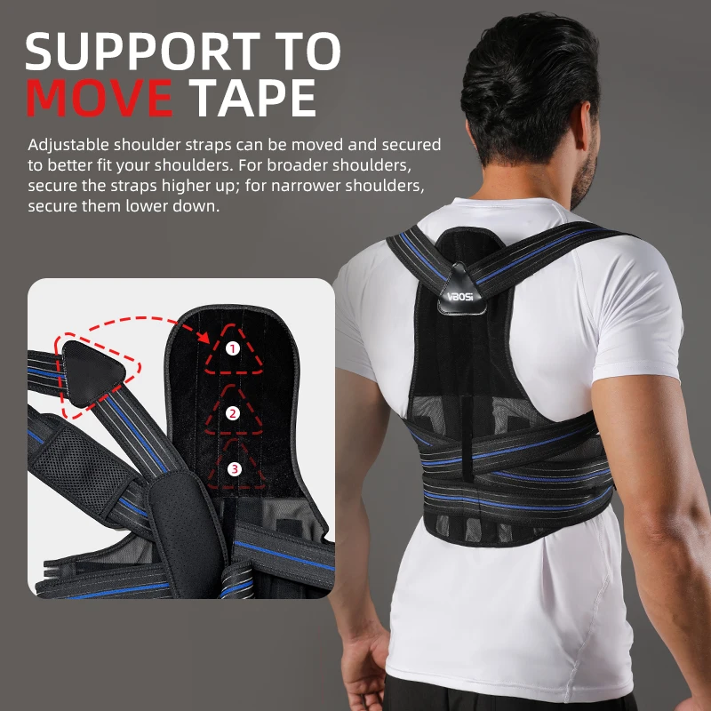 Adjustable Back Support Posture Corrector – Lumbar & Shoulder Brace - in use