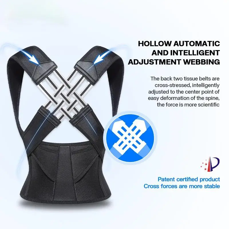 Adjustable Posture Corrector – Back Support Brace for Rounded Shoulders, Men & Women - close-up detail