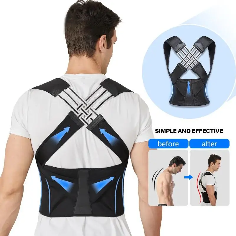 Adjustable Posture Corrector – Back Support Brace for Rounded Shoulders, Men & Women - in use