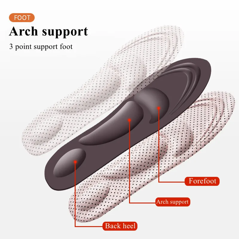 4D Memory Foam Sport Insoles – Arch Support for Plantar Fasciitis - in use