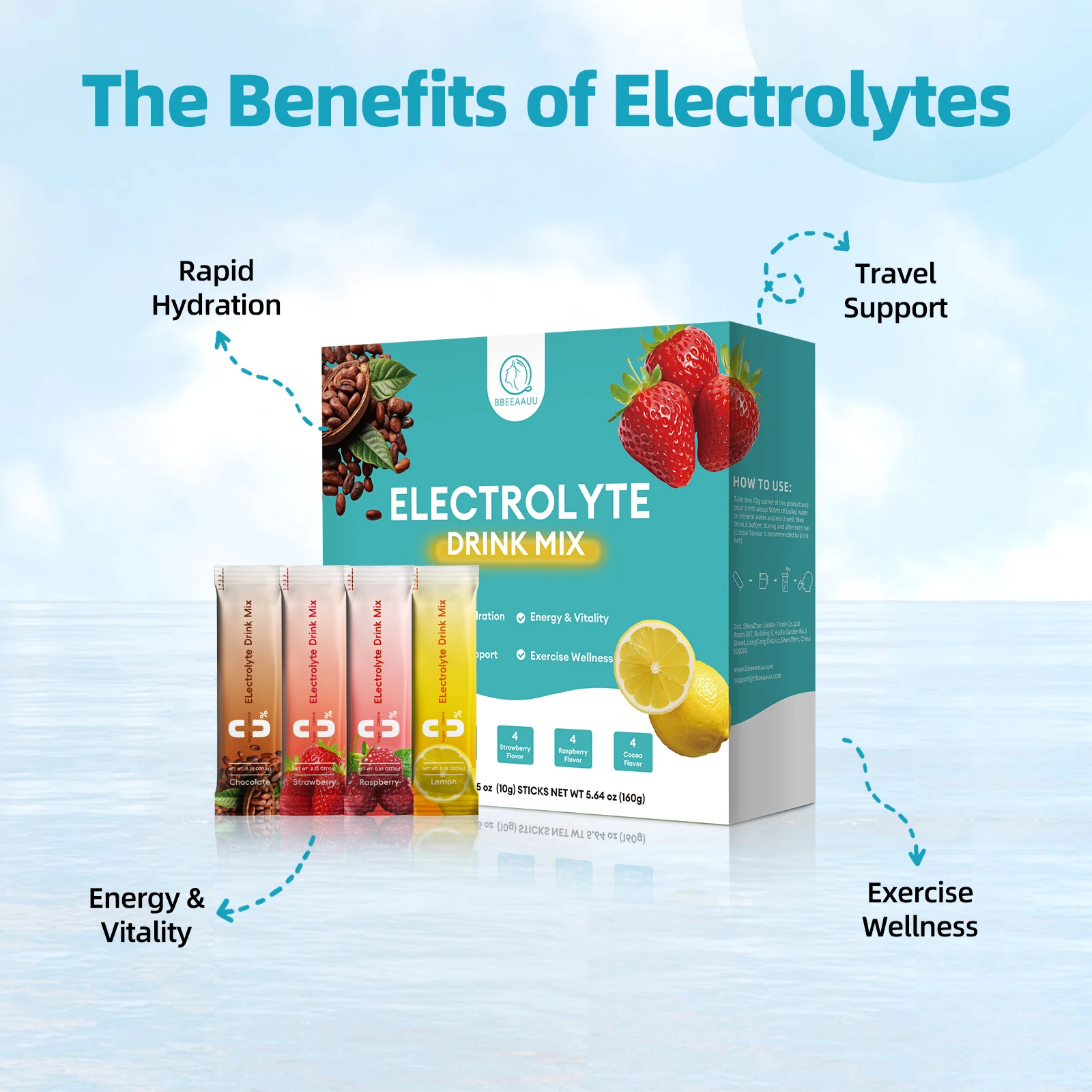 Sugar-Free Electrolyte Powder – Zero-Calorie Hydration Sticks for Endurance - close-up detail