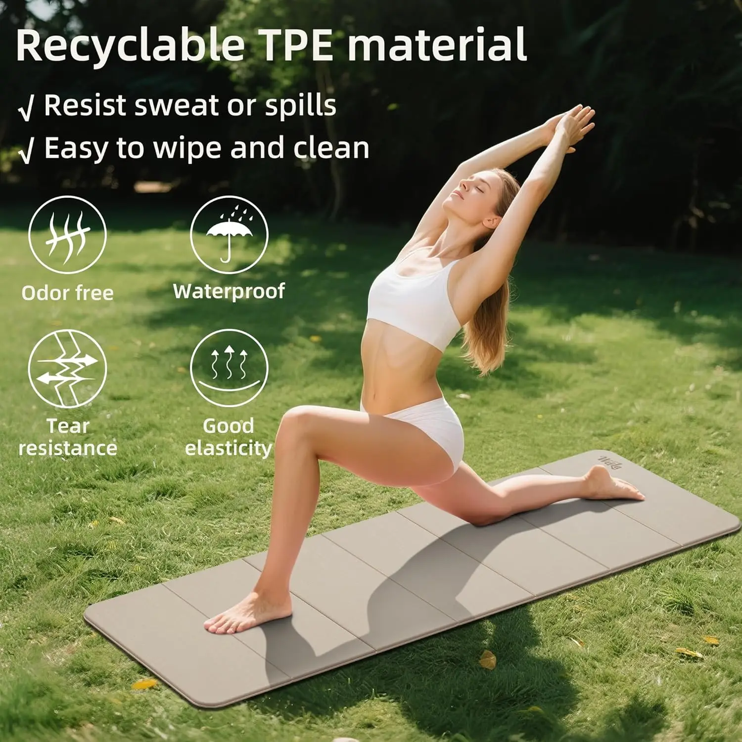 Extra Thick 1/2-Inch Yoga Mat – Odourless, Non-Slip & Foldable for Travel - color options