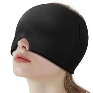 Cooling Migraine Relief Cap – Gel Cold Therapy Head Wrap & Eye Mask
