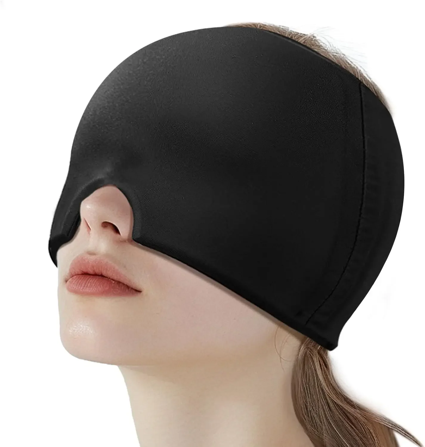 Cooling Migraine Relief Cap – Gel Cold Therapy Head Wrap & Eye Mask