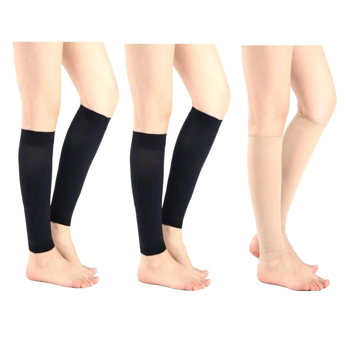 Copper Compression Socks for Women Men 20-30mm Hg Open Toe Knee - side view