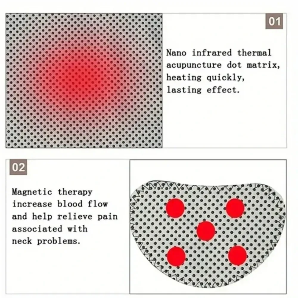 Self heating neck support bracket with magnetic massage for relaxation and - alternate view
