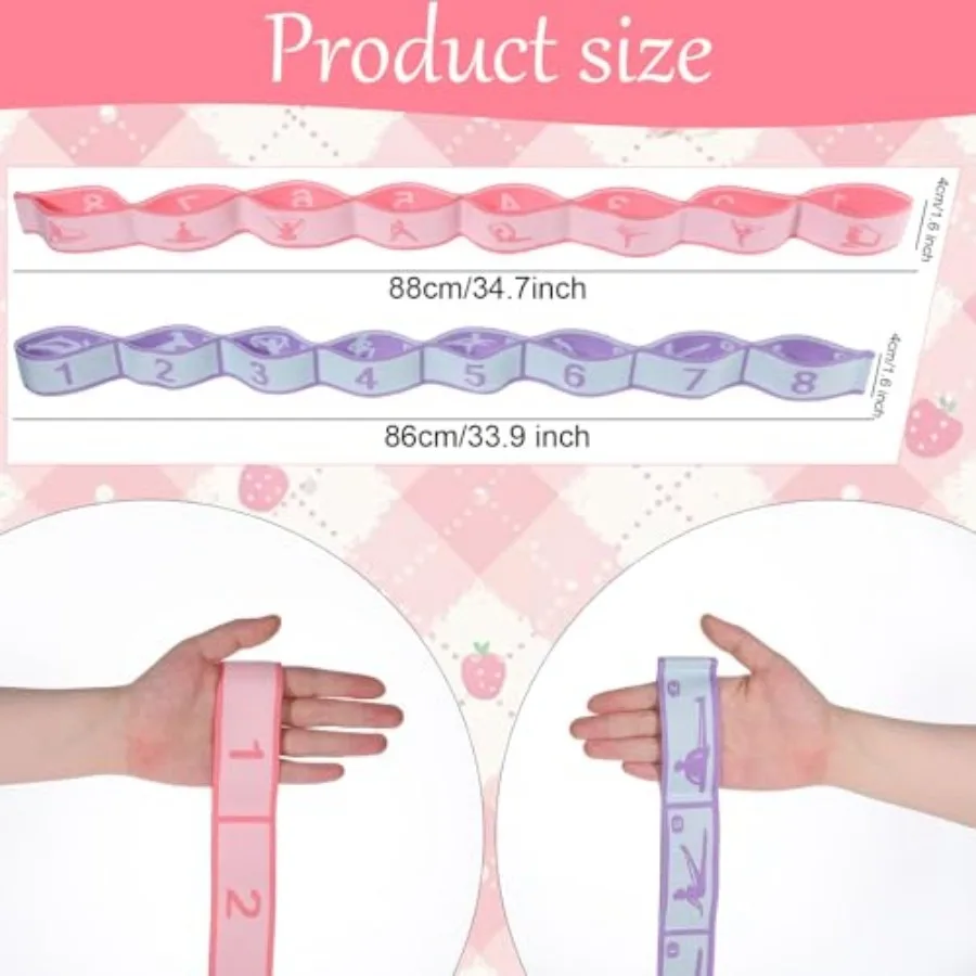 Adjustable Stretch Straps – 2pc Elastic Yoga Flexibility Bands - close-up detail
