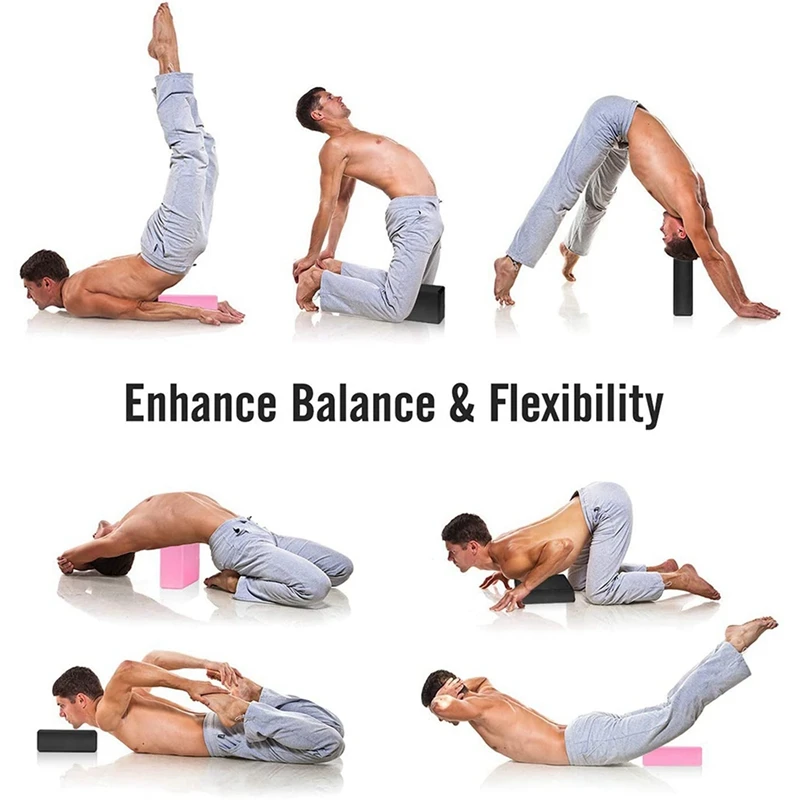 Yoga Blocks 2 Pack 23X15X7.6Cm High Density EVA Foam Block Exercise - in use