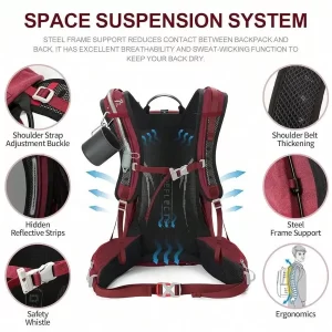 Waterproof Hydration Daypack – 3L Bladder, Rain Cover, Hiking Backpack