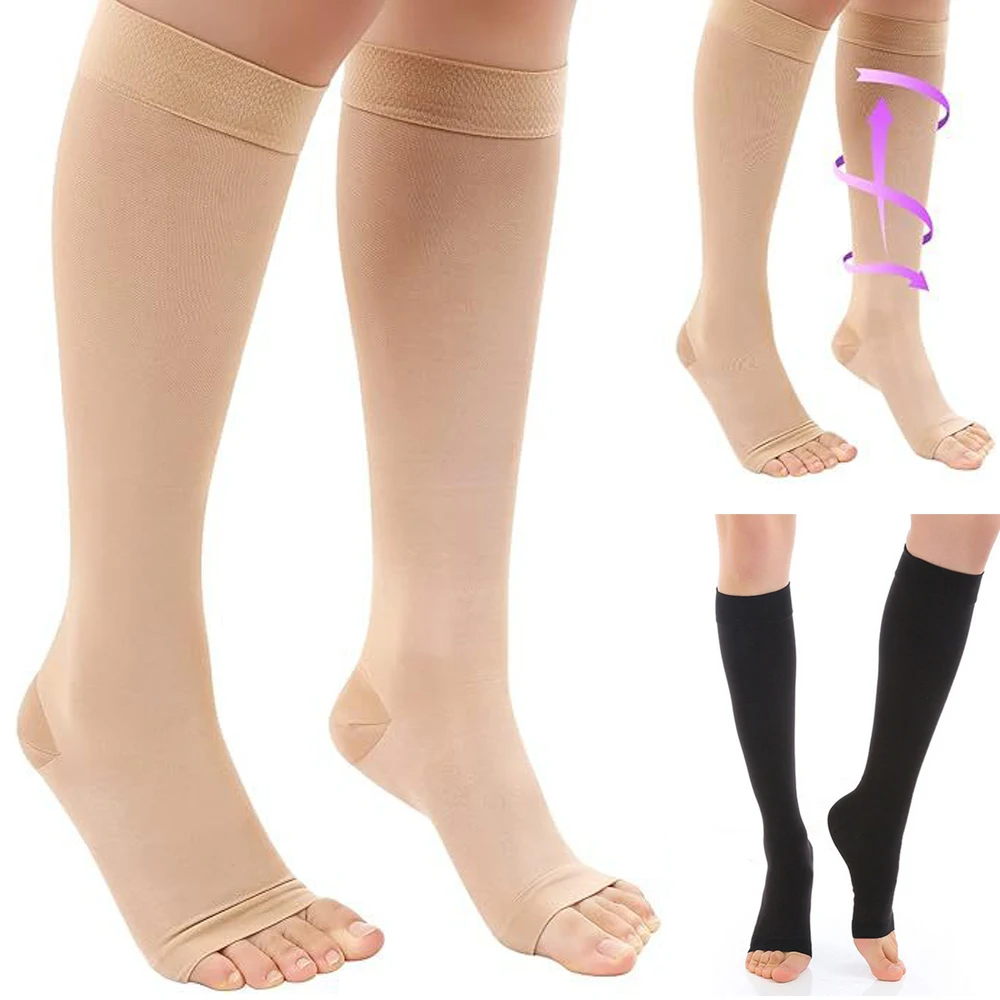 Medical Calf Compression Stockings – Graduated Support for Varicose Veins - close-up detail
