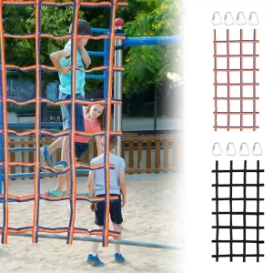 Climbing Cargo Net 89" x 46" – Polyester Rope Ladder for Ninja & Swing Sets