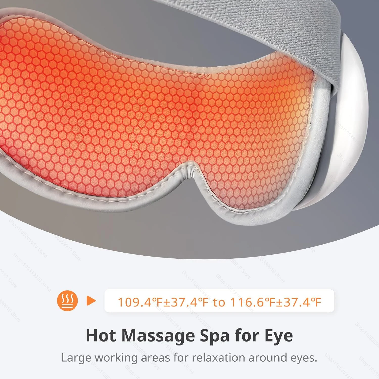 Heated Eye Massager – Vibration & Air Compression Mask for Eye Strain - size and dimensions