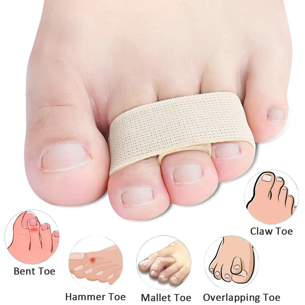 Hammer Toe Straighteners 2-Pack – Toe Splints for Bent & Overlapping Toes - in use
