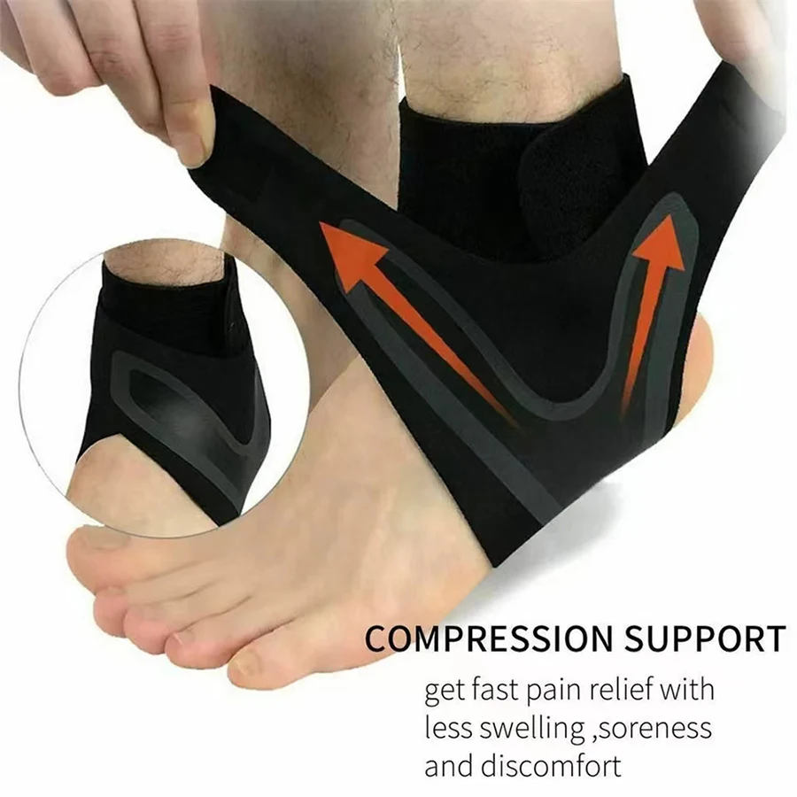 Ankle Brace Compression Sleeve – Adjustable Ankle Support for Sprains - close-up detail