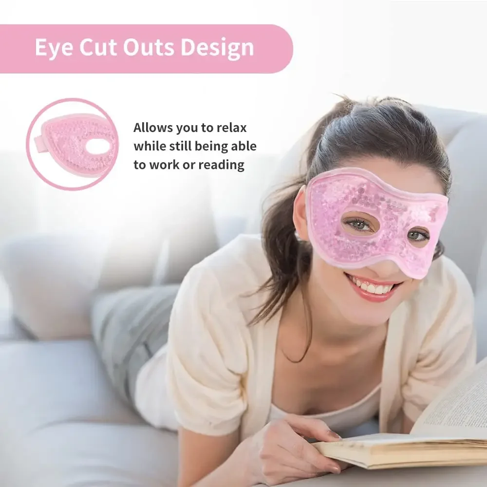 Cooling Gel Eye Mask – Reusable Hot & Cold Compress with Eye Holes - alternate view