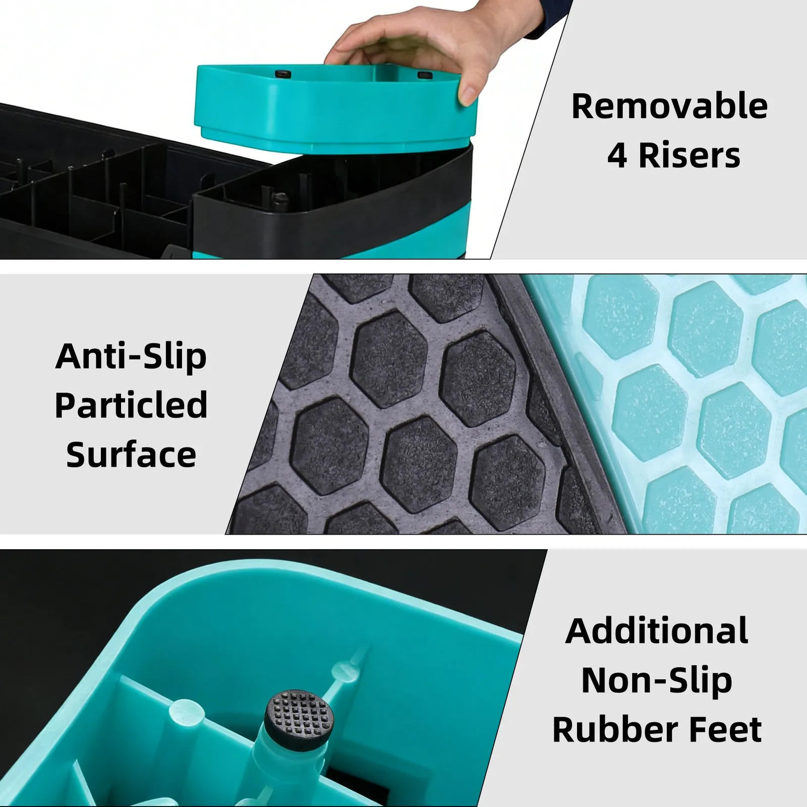 31" Adjustable Aerobic Step Platform – 4"/6"/8" Risers, Home Cardio Trainer - color options