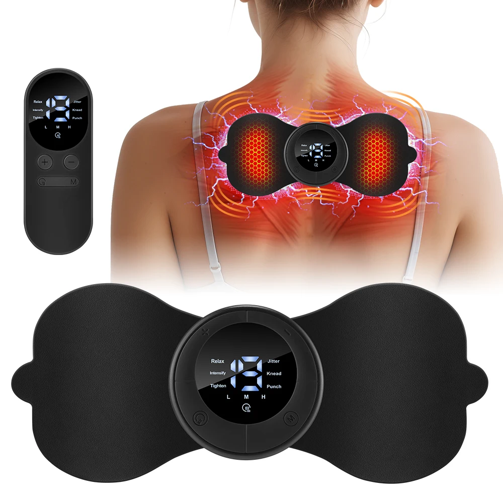 Wireless Neck Massager Pad – Heated EMS with 6 Modes