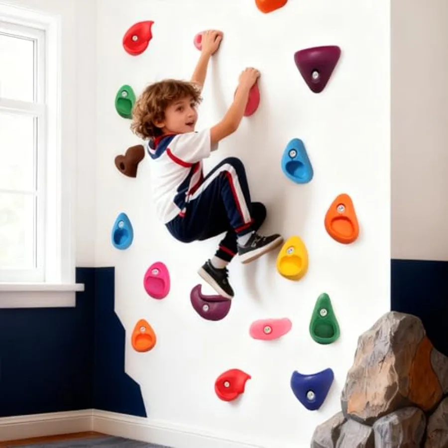 Rock Climbing Holds Set – Wall Grips Kit for Indoor & Outdoor Climbing Walls - color options