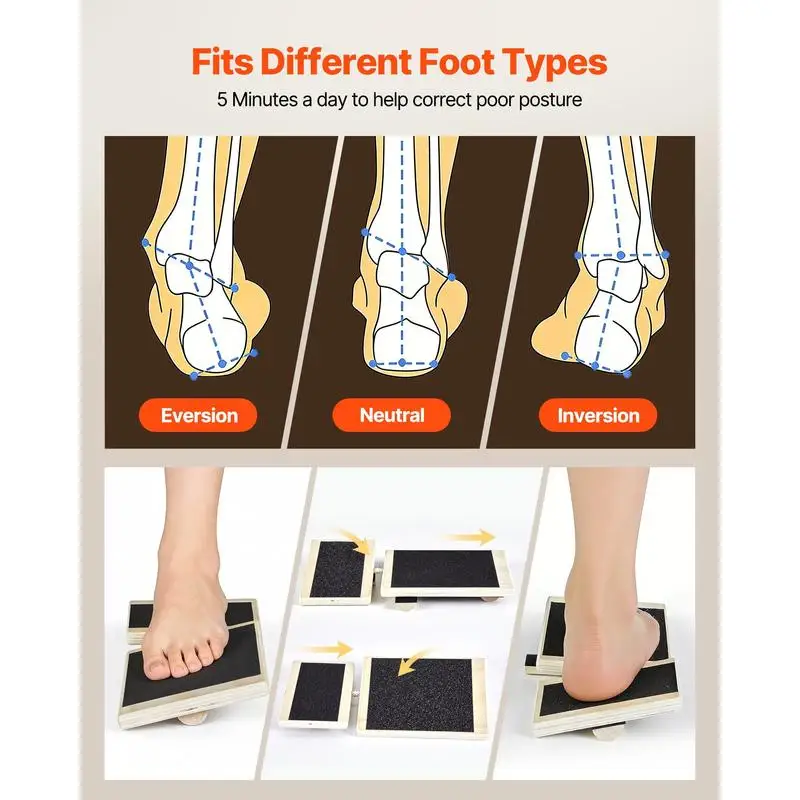 Wooden Wobble Balance Board – Ankle & Foot Strengthening Trainer for Adults - packaging