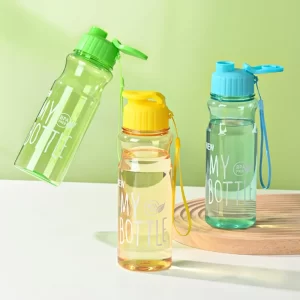 550ml Sports Water Bottle – Flip-Cap Flask with Carry Rope
