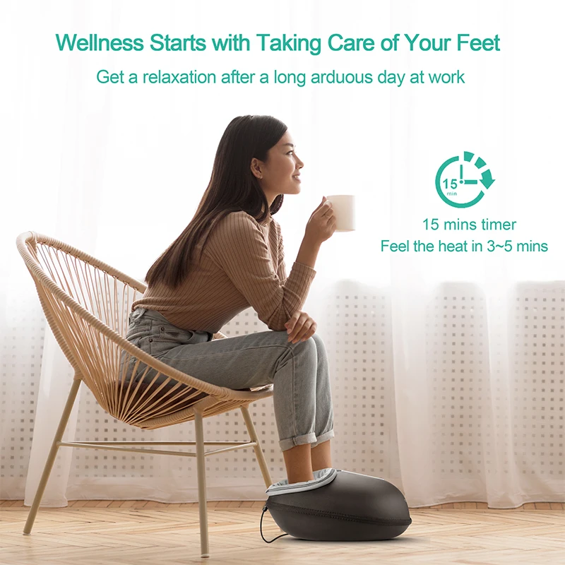 Shiatsu Foot Massager with Heat – Kneading Roller Machine for Tired & Aching Feet - alternate view