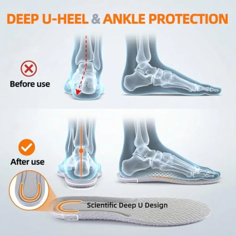 Memory Foam Insoles – Cushioned Shoe Inserts for Men & Women - color options